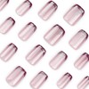 Red French Tip Press on Nails Medium Square Fake Nails