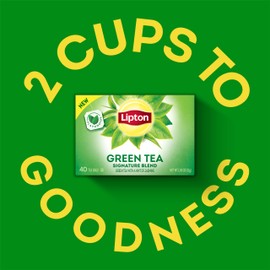 Lipton Signature Blend Green Tea Bags, Unsweetened Teabags for Hot Tea or Iced Tea with Caffeine and Flavonoids, 240 Total Tea Bags (40ct - Pack of 6)