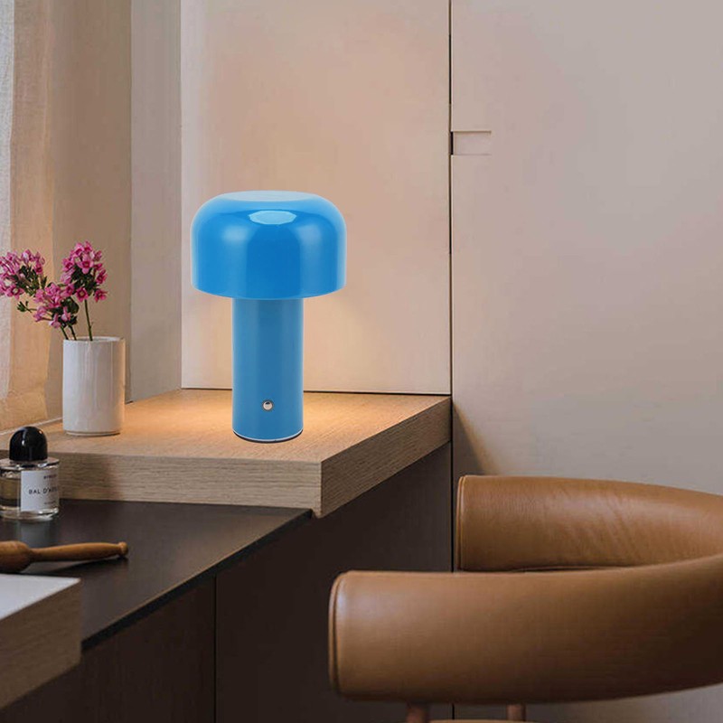 LED Desk Lamp Mushroom Design USB Charging 3 Color Temperature