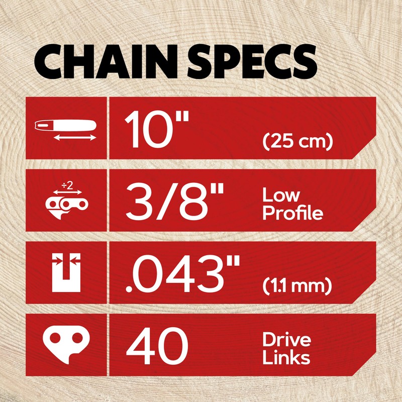 Oregon 3-Pack Pole Saw & Small Chainsaw Chain 3/8" LP