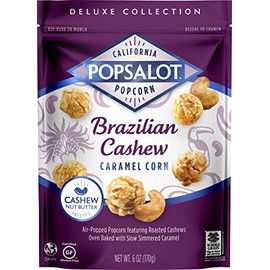 Popsalot Gourmet Popcorn Deluxe Collection, Brazilian Cashew Caramel Corn, 6.0 Ounce