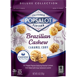 Popsalot Gourmet Popcorn Deluxe Collection, Brazilian Cashew Caramel Corn, 6.0 Ounce