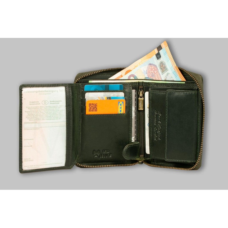 MATADOR Wallet 3626/A Metal Zip TÜV Tested RFID, Green/Green, Green