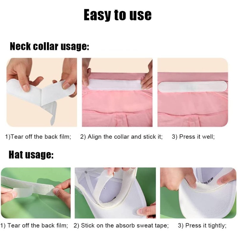 Erioctry 40PCS White Disposable Collar Protectors - Self-Adhesive Sweat Pads