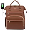 LOVEVOOK Leather Laptop Backpack for Women 15.6 inch,Travel Purse Nurse