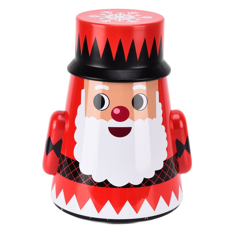 Christmas Candy Iron Box Roly Poly Design Santa Claus Snowman