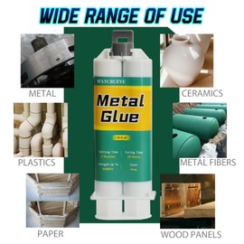 Metal Glue Heavy Duty Waterproof, Metal to Metals Adhesive, Liquid Weld, Welding Glue, Cold Weld, Exhaust Repair kit, Weld Stainless Steel, Iron, Aluminum, Fiberglass, Plastic, 1.76 oz