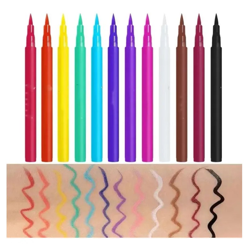 Set 12 Lápices Delineador Para Ojos Y Rostro