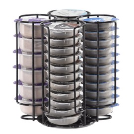 SYSYLY Coffee Capsule Holder Compatible with Tassimo Capsules, Coffee Pod Stand for 44 Tassimo Pods,Coffee Pod Rack, 360° Rotatable and Non-Slip, Black