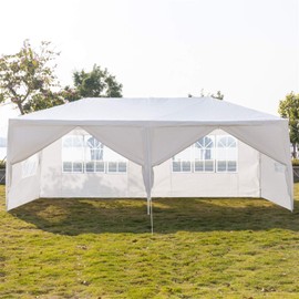 10'x20' Canopy Tent with Walls Large Tents for Outdoor Events Outside Party Tent for Backyard White Heavy Duty Tent Wedding Tent for Patio (10' X 20')