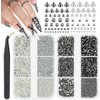 qiipii Metallic Black Silver 3D Mini Metal Punk Bullet Rivet