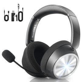 Wireless Gaming Headset with Mic Over Ear Headphones Noise Cancelling