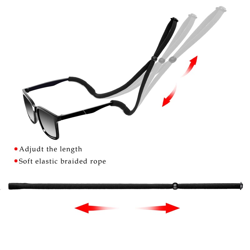 VOOGLASS Glasses Strap(6 PCS) Sports Eyeglass Strap,Adjustable Sunglasses Lanyard Neck