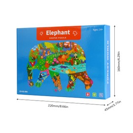 NOOLY 200 Pieces Animal Shaped Jigsaw Puzzles, Early Education Jigsaw Puzzle Educational Toys YXPT-01 (Elephant) 10-901