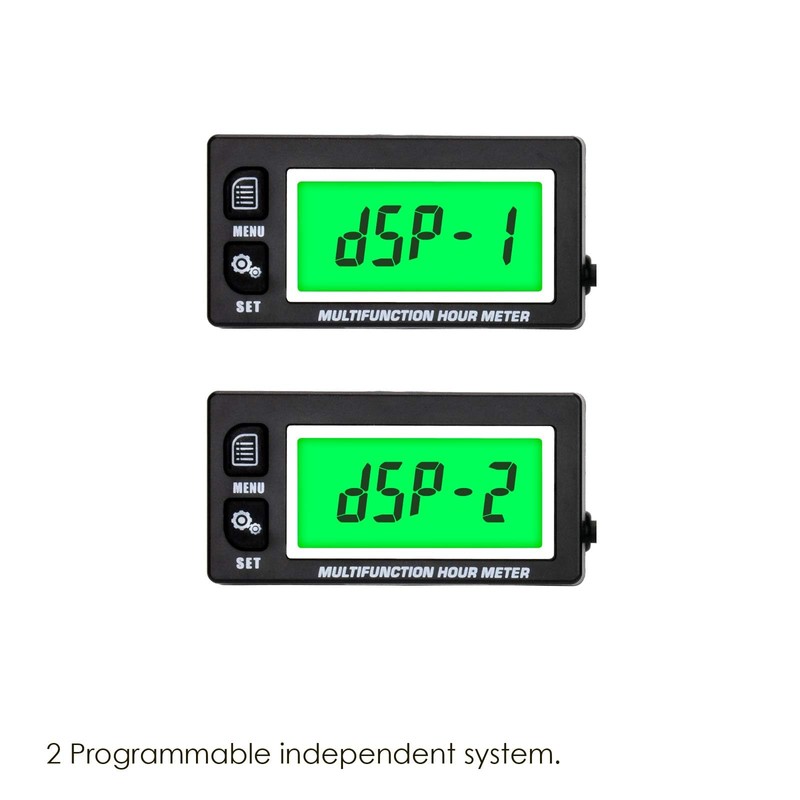 NInE-ROnG Backlight LCD Digital Operating Hour Meter Tachometer Engine Thermometer