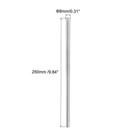 sourcing map Pack of 4 304 Metal Garden Poles, 8 mm x 250 mm Metal Rods for DIY Crafts, Motorcycle, Decoration, Garden