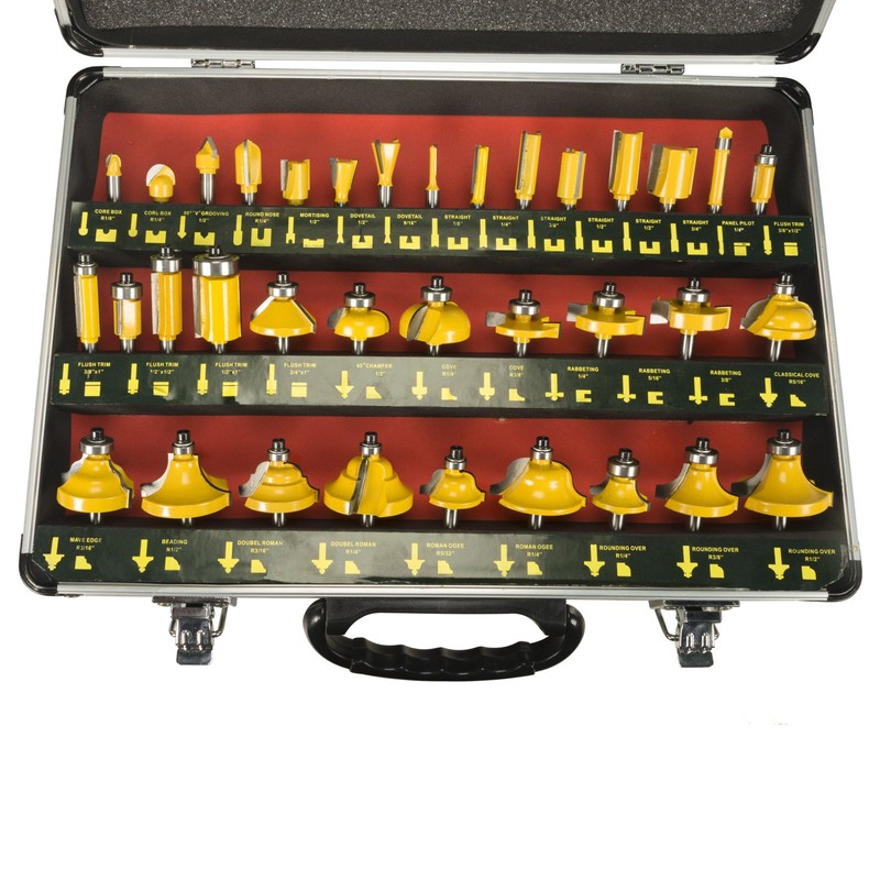 Erie Tools 35pc 1/4" Shank Router Bit Set With Tungsten