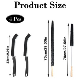 4pcs Radiator Cleaner Brush, Window Cleaning Brushes, Radiator Cleaning Brushes, Radiator Cleaner Brush, Radiator Brushes For Cleaning, For Radiators, Washing Machines And Tumble Dryers Kitchen