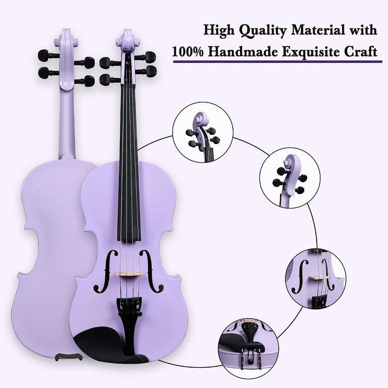 ADM Acoustic Violin for Kids Beginners,1/2 Size Acoustic Violin Fiddle