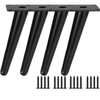 TempFoo Metal Furniture Legs 6 Inch, Oblique Conical Matte Black