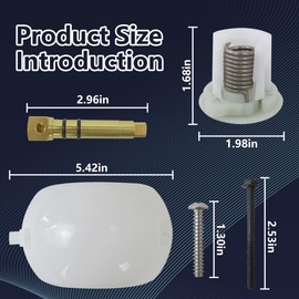 BLUE ELF 385318162 RV Toilet Flush Pedal Ball & Shaft Kit for Dometic/Sealand Vacuum Toilets, Models 606, 706, 711-M28, 712, 712-TM09, 806, 808, 847, 848