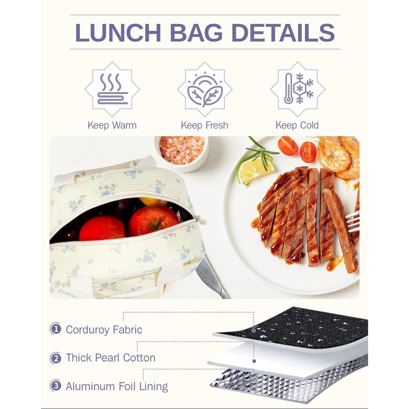HowFly Corduroy Kids Backpack 3-in-1 Set 15" with Lunch Box