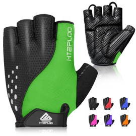 HTZPLOO Bike Gloves Cycling Gloves Biking Gloves for Men Women with Anti-Slip Shock-Absorbing Pad,Light Weight,Nice Fit,Half Finger Bicycle Gloves (Fruit Green, X-Small)