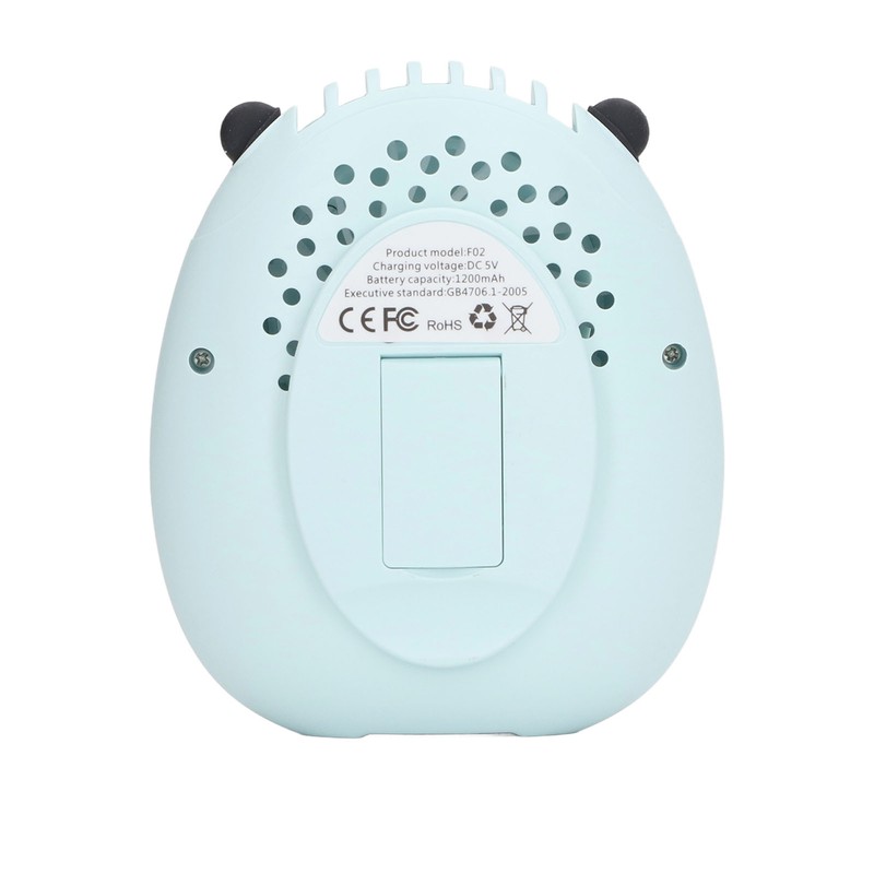 Portable Neck Fan Cute Bear 3 Speeds USB Rechargeable Quiet