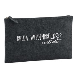 Huuraa Kulturbeutel Rheda-Wiedenbrück verliebt Geschenk 1 Liter Charcoal Filz Rheda-Wiedenbrück Geschenkidee