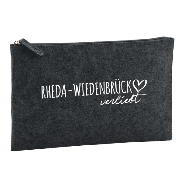 Huuraa Kulturbeutel Rheda-Wiedenbrück verliebt Geschenk 1 Liter Charcoal Filz Rheda-Wiedenbrück