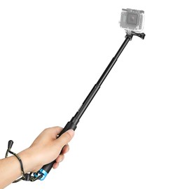 SHOOT Aluminum Alloy Monopod 19 inches Extendable Handheld Selfie Stick Telescoping Pole for GoPro Hero 6/Hero 5/4/3+/3 SJ4000 SJ5000 SJ6000 Action Cameras