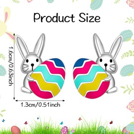 Earrings Easter Women Girls Easter Earrings Exquisite Rabbit Earrings Cute Stud Earrings Easter Interesting Easter Earrings for Women Girls Jewellery Gifts, Alloy Steel, No Gemstone