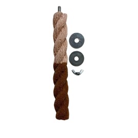Polly's Sand-E-Rope Safety Bird Perch Toy-Trims Nails & Beak-Promotes Healthy Feet-Safe Non-Toxic-Bird Supplies for Bird Cages (Brown, Small)