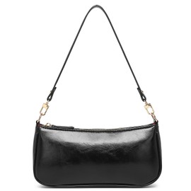 Barabum Retro Classic Crocodile Pattern Clutch Shoulder Bag with Zip for Women, 9-black