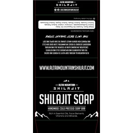 Altai Mountain Shilajit Handmade Cold-Pressed Soap Bar with Natural Oils, Minerals, and Botanical Extracts for a Gentle and Refreshing Cleansing Experience, 100g