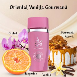 SAADAH Yarah Eau De Parfum for Women 4.0 Fl.oz, 120ml Oriental Vanilla Gourmand Perfume, Sweet Orchid Tangerine Tropical Fruits, Vanilla Musk Sandalwood, Long Lasting Powdery Luxury Fragrance