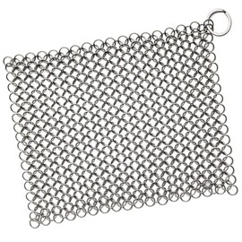 Scrubber Chainmail - Cleaner for Cast Iron Stainless Steel Anodized Cookware Scraper Cleaning Dutch Ovens Scourer for All Types of Skillet Griddles Cast Iron Pans Pots Grills & Dutch Ovens by Krisp