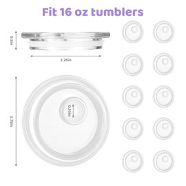 10 Pcs Acrylic Lids for 16 Oz Glass Cups, Candy Color Can Straw Lids for Glass Cups Acrylic Replacement Reusable 16oz for Iced Coffee Cup Beer Can Juice Soda Milk Tea