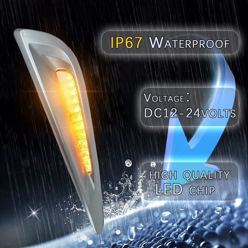 PGTOPONE Switchback White/Amber LED Front Bumper Light Daytime Running Lamp