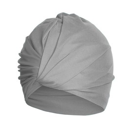 Swimming Cap Women's Turban Swimming Cap Large Swimming Hat Ear Protection Bath Cap Non-Slip Swimming Cap Stretchy Swimming Cap Retro Pleated Swimming Cap for Long Short Hair Women Girls Grey
