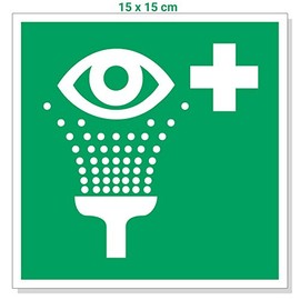 Sticker Eye Wash Device 15 x 15 cm Eye Shower / Eye Wash / Emergency Shower Green