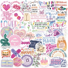 50PCS Singer Song Lyrics Sticker Music Motivational Stickers Fashion Singer Vinyl Stickers for Kids Music Themed Party Decorations Gifts for Music Lovers Musicians