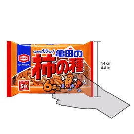 Normal and Ume-shiso (ume plum & perilla) Flavor Set of Kameda Kakinotane Rice Cracker with Peanuts 6 packs: total 200g (7.05oz) + 182g (6.4oz) (Ninjapo Wrapping)