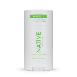 Native Native Sensitive Deodorant Contains Naturally Derived Ingredients, 72 Hour Odor Control | Deodorant for Women & Men, Aluminum Free with Baking Soda, Coconut Oil and Shea Butter, Cucumber & Mint