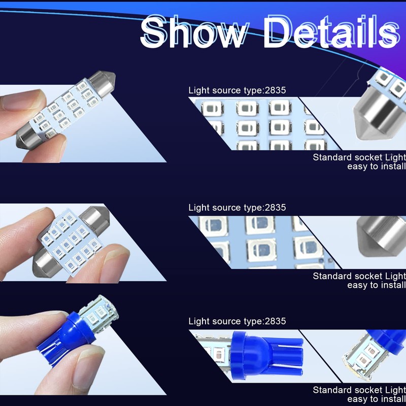 24PCS LED Interior Replacement Bulbs, Interior Car Lights, Dome Light