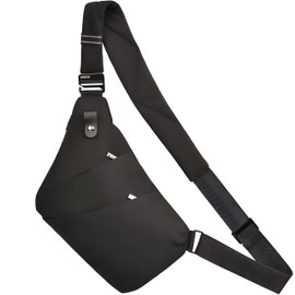 OSOCE Shoulder Bags Men's Waterproof Mini Bum Bag Multiple Pockets Shoulder Bag Anti-Theft Sling Bag Crossbody Bag Backpack for Men and Women Father's Day Gift, 1.0 Black, 1.0 black l