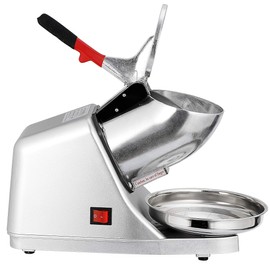 Saicool Electric Ice Crusher Shaver 300W 2000r/min 143 lbs Stainless Steel Shaved Ice Machine Snow Cone Maker for Home and Commercial Use Ice Crushers (Silver)