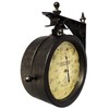 Infinity Instruments Charelston Metal Outdoor Clock, Waterproof Double Sided Train