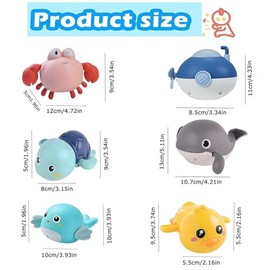 WADY Juguetes de Baño para Niños, 6 Piezas Juguetitos Flotantes de Bañera para Niños, Juguetes de Baño con Mejora Coordinlo-Manual, Libre de BPA, Jugu