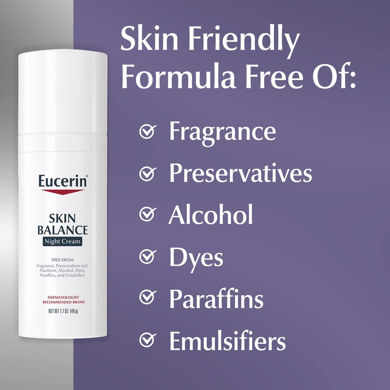 Eucerin Skin Balance Night Cream, Sensitive Skin Face Moisturizer Enriched